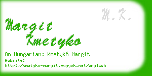 margit kmetyko business card