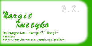 margit kmetyko business card